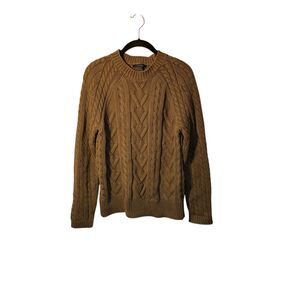 Express women’s brown/dark taupe, longsleeve, chunky cableknit sweater S/S